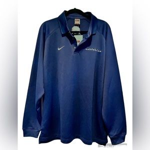 NWT Nike XL Team Fit-Dry Georgetown Hoya HoopClub LS Fall Weight Polo Navy Shirt